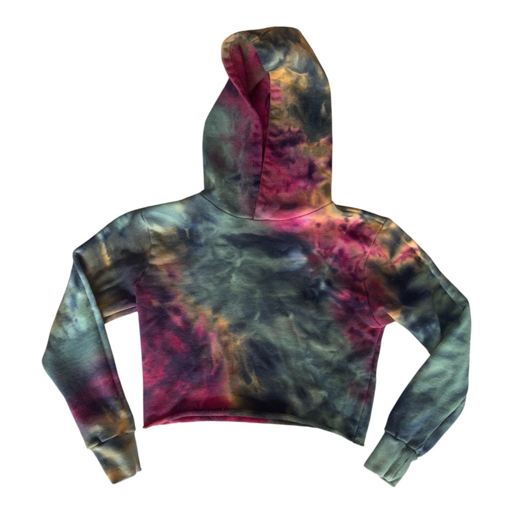 525 America Cropped Hooded Sweatshirt Tie Dye Size XS